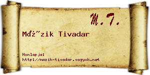 Mázik Tivadar névjegykártya