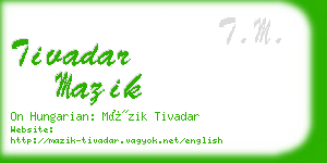 tivadar mazik business card